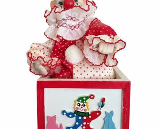 Vintage Porcelain Clown JackintheBox with Music Box