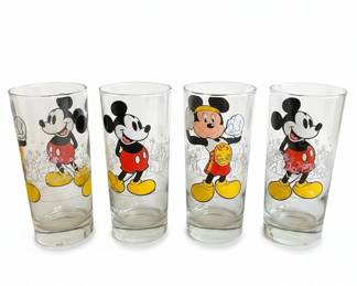 Vintage s Mickey Mouse The Champ Drinking Glasses third image