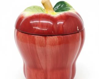 Vintage Hull Pottery Blushing Apple Cookie Jar