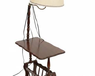 Vintage Lamp Table with Magazine Rack