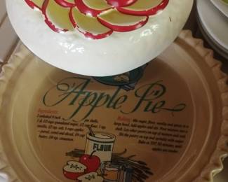 Vintage Ceramic Apple Pie Dish with Lid Made in Portugal