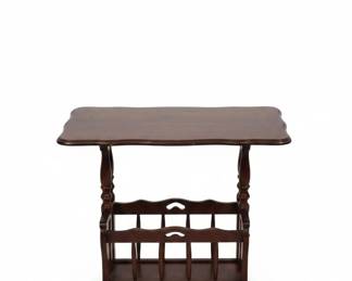 Vintage Mahogany Magazine Rack Accent Table