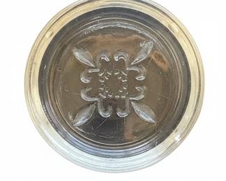 Princess House FleurdeLis Glass Coaster Set with Metal Holder third image