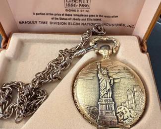 Statue of Liberty Centennial Commemorative Pocket Watch by Bradley Time Division