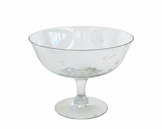 Princess House Heritage Etched Glass Footed Compote