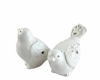 White Ceramic Bird Decor