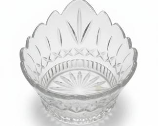 Vintage Cut Crystal Bowl with Scalloped Edge