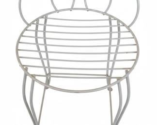 Vintage White Wrought Iron Ice Cream Parlor Chair