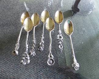 7 Demi Sterling Silver Spoons
