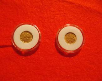 2 One Dollar Gold Coins