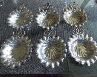 6 Sterling Silver Butter Shells