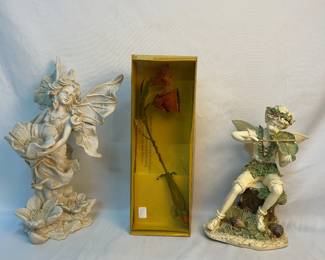 Statue figurines and candle snuffer