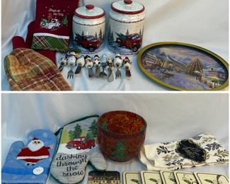 Christmas decor and kitchen items