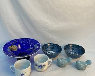 Blue dish ware