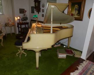 Vintage Krakauer Baby Grand Piano & Stool