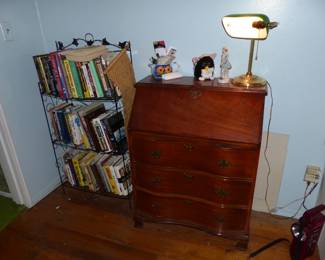 Secretary Desk, Bood Stand & Books