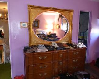 John Widdicomb Dresser, Large Ornate Mirror