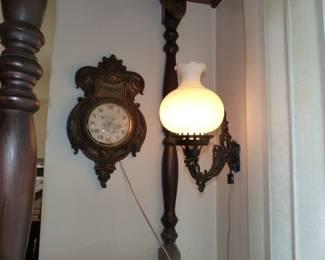 Wall Clock, Vintage Wall Mounted Swing-Arm Sconce