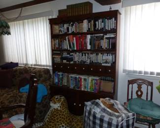 Bookcase, Books, VHS Tapes