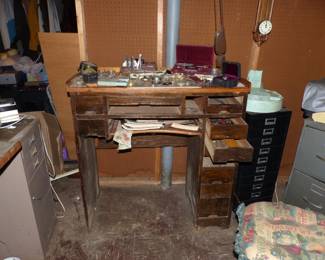 Clock & Pocket Watch Repair & Supplies, Desk, Cabinets
