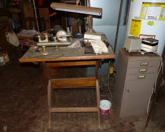 Clock & Pocket Watch Repair & Supplies, Table, Cabinets