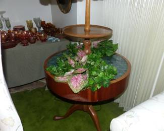 Vintage Floor Lamp Accent Table With Planters
