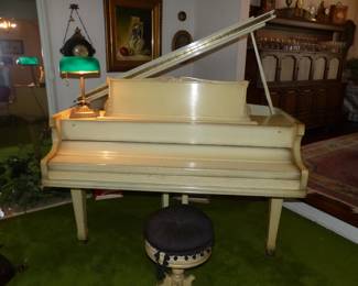Vintage Krakauer Baby Grand Piano & Stool