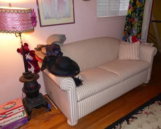Sleep Sofa, Hats, Potbelly Stove Floor Lamp