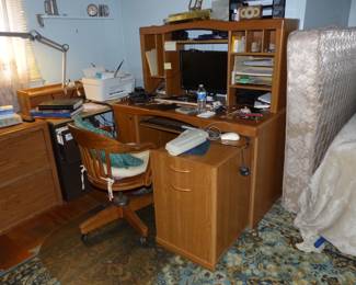 Office Furniture, File Cabinets, Books & Lots Of Misc. Items, Area Rug