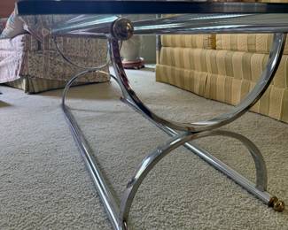 MCM Glass and Chrome coffee table