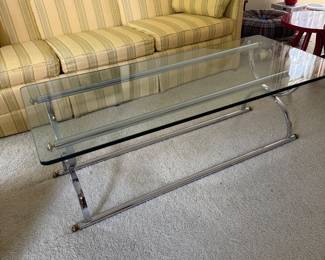 MCM Glass and Chrome coffee table