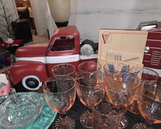 Pink glassware