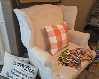 Oversized wingback chair