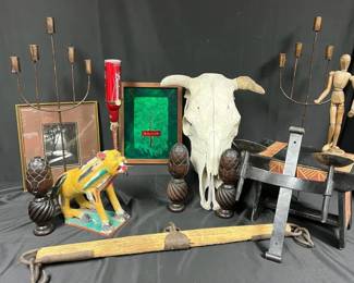 Steer Skull, Candelabras, Unusual Finds Folk Decor