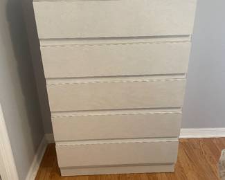 WHITE 5 DRAWER CHEST $150