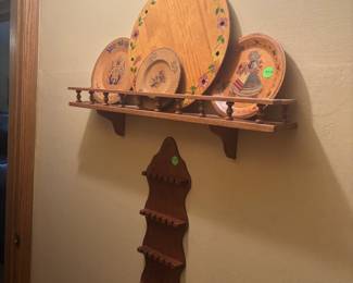 Scandinavian-Style Hand Painted Wooden Folk Art Display