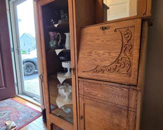 ANTIQUE SECRETARY DESK, 1890'S TO 1900, SIDE BY SIDE
