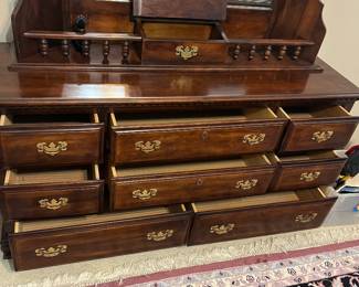 Drawers open to Dresser