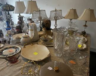 Crystal, Waterford lamps, Lenox, Tiffany, Calvin Klein, Fenton Black