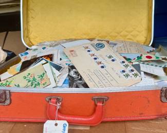 Vintage suitcase with hand written and letters