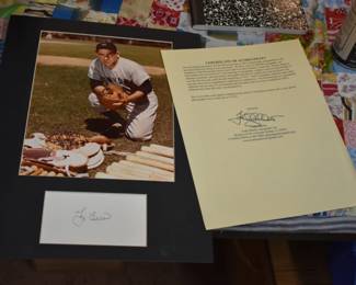 Signed yogi Berra W/COA