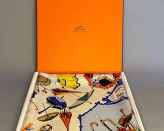 Hermès "Ombrelles et Parapluies" Silk Scarf