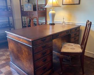 Leather Top Kneehole Desk