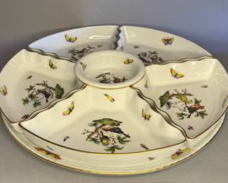 Herend Rothschild Bird Hors d'Oeuvre Dish