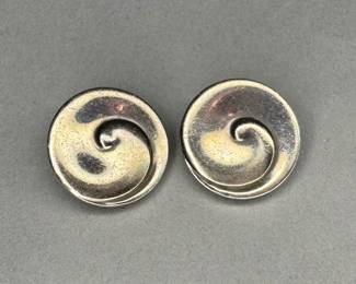 Modernist Georg Jensen Sterling Silver Earrings