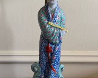 Vintage Chinese Famille Rose Porcelain Figurine turned into a Table Lamp