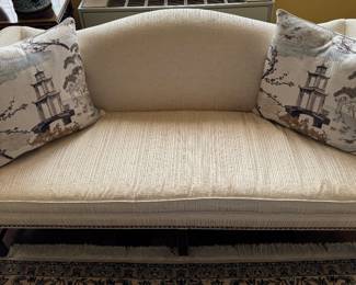 Traditional Camelback Upholstered Sofa