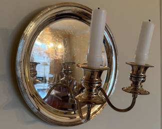 Pair of Silver Plate Candle Sconces 