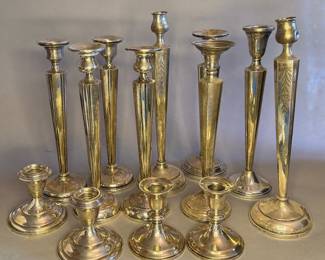 Selection of Weighted Sterling Silver Candle Holders