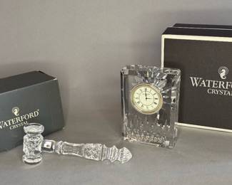 Waterford Crystal Gavel and Clock, sold individually 